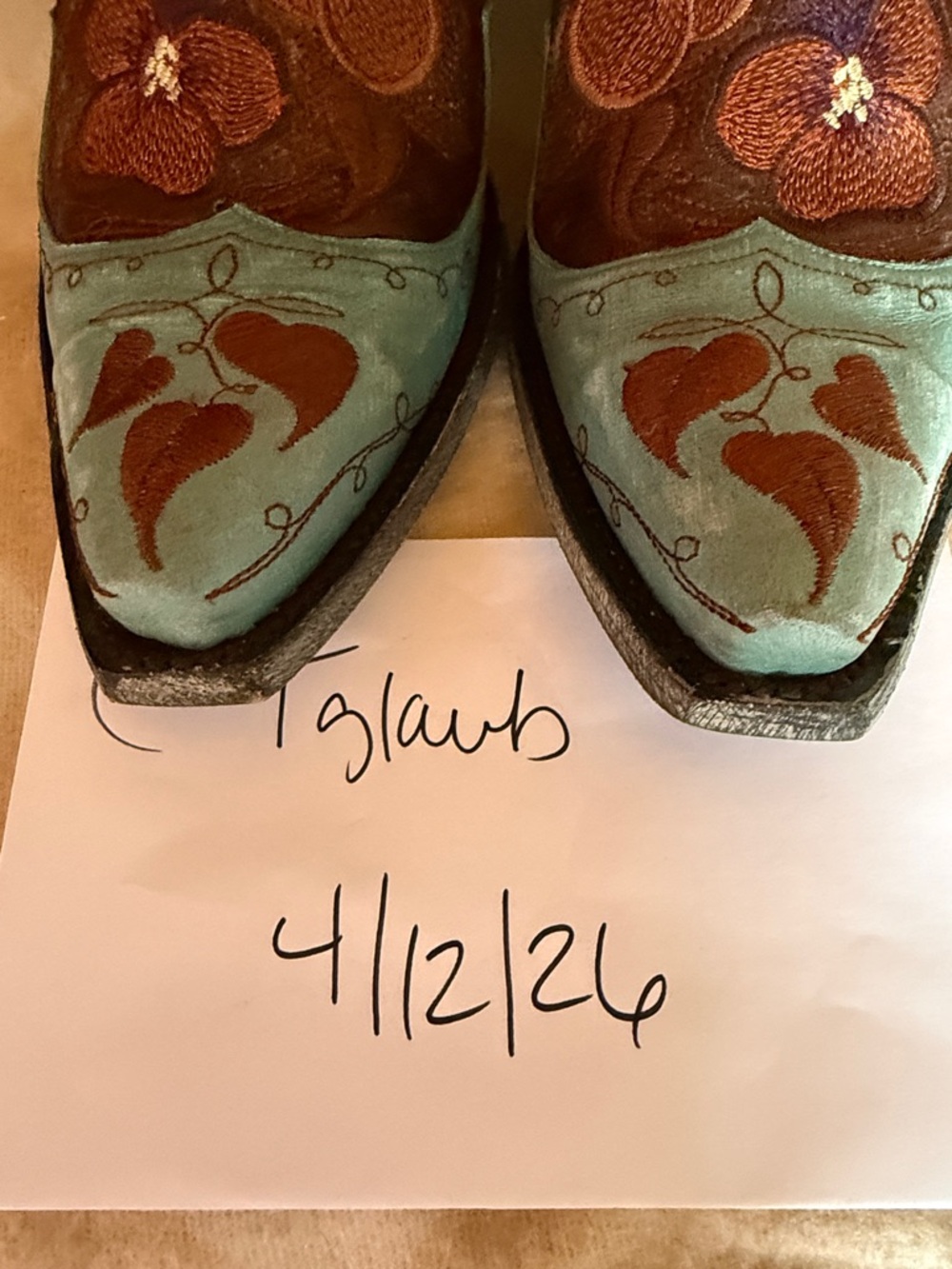 Old Gringo Turquoise and Brown Floral Pansy - Picture 7 of 10